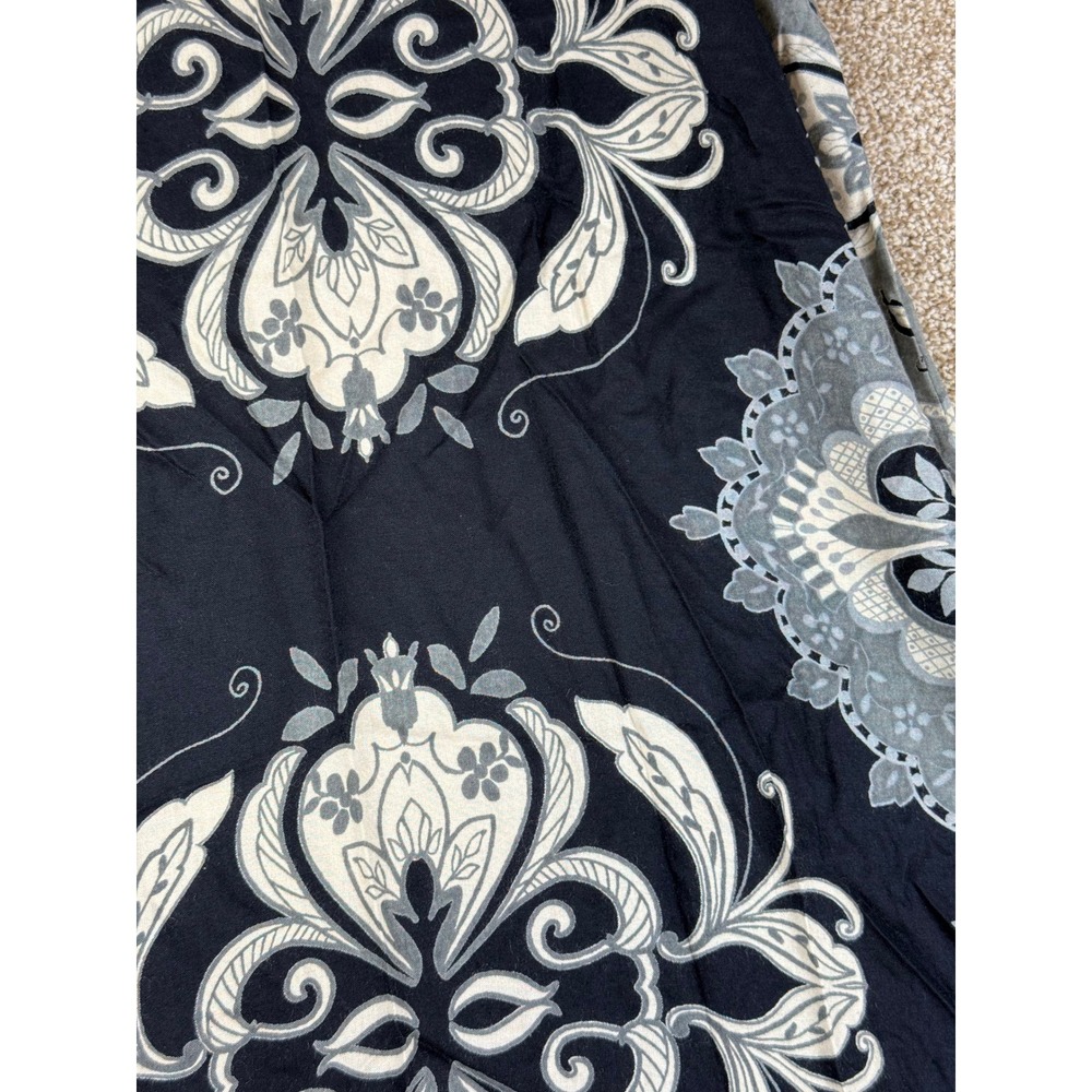 NEW Angie Dress Womens Black White Damask Medallion Raglan Sleeve Mini M Boho - Picture 9 of 11
